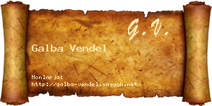 Galba Vendel névjegykártya